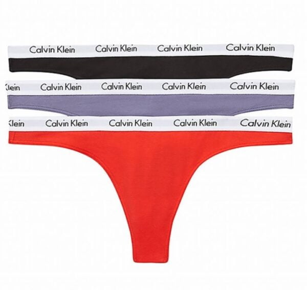 Dámská tanga Calvin Klein QD3587E 1CX 3 KUSY