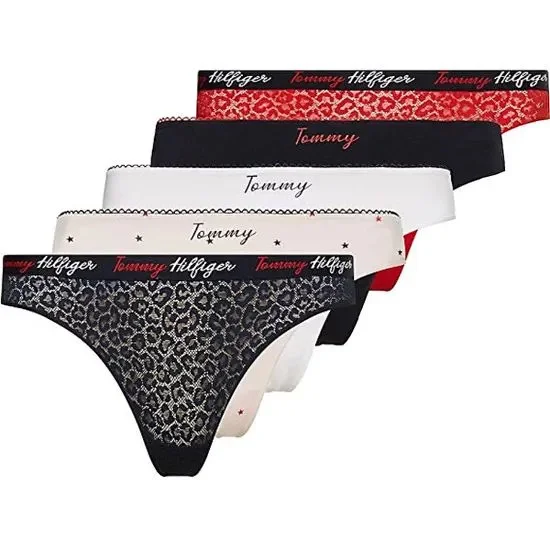 Dámská tanga Tommy Hilfiger UW0UW03200 HOLIDAYS 5 PACK